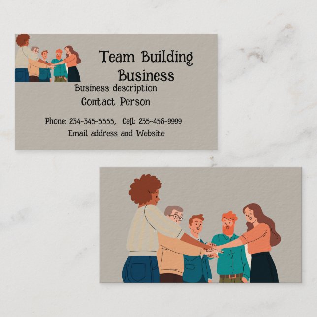 Tarjeta De Visita Equipo de construcción de equipos (Anverso / Reverso)