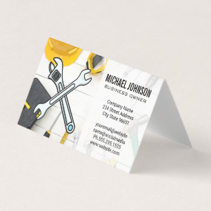 Tarjeta De Visita Equipo de Construcción   Herramientas Manuales par
