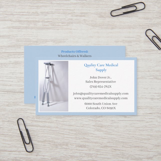 Tarjeta De Visita Equipo de Cruces Azules Equipo Médico de Atención  (Anverso/Reverso In Situ)