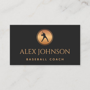 Tarjeta De Visita Equipo de entrenador de béisbol profesional Gold B