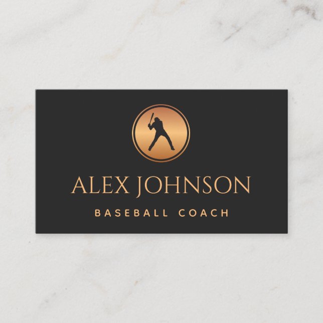 Tarjeta De Visita Equipo de entrenador de béisbol profesional Gold B (Anverso)