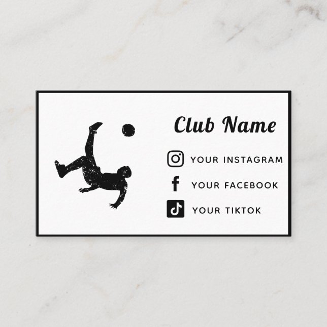Tarjeta De Visita Equipo de entrenador de jugador de fútbol - Social (Anverso)