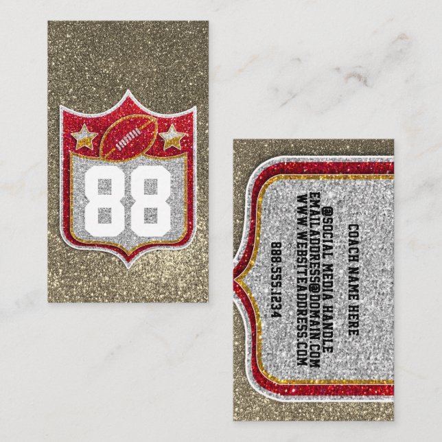 Tarjeta De Visita Equipo de Estados Unidos Deportes Red and Gold Col (Anverso / Reverso)