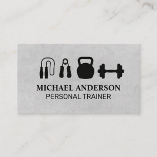 Tarjeta De Visita Equipo de fitness   Pesos y guantes de boxeo