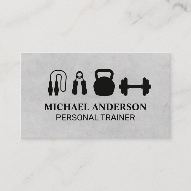 Tarjeta De Visita Equipo de fitness | Pesos y guantes de boxeo (Anverso)