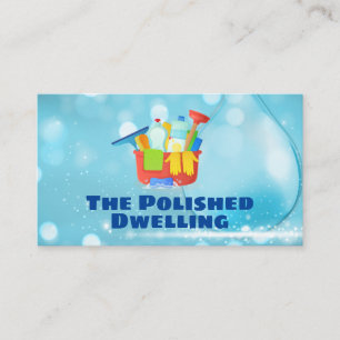 Tarjeta De Visita Equipo de herramientas de limpieza   Empleadas