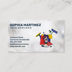 Tarjeta De Visita Equipo de limpieza del hogar   Criadas   Saneamien