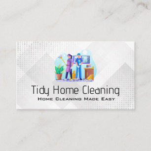 Tarjeta De Visita Equipo de limpieza   Servicios para el hogar