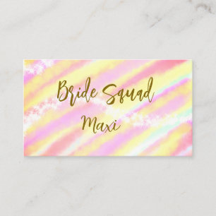 Tarjeta De Visita Equipo de novia dorado rosa pastel brillante color