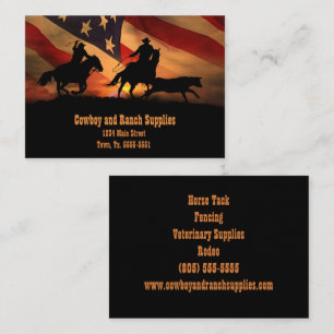 Tarjeta De Visita Equipo de Ropaje de Servicios de Cowboy o Suminist