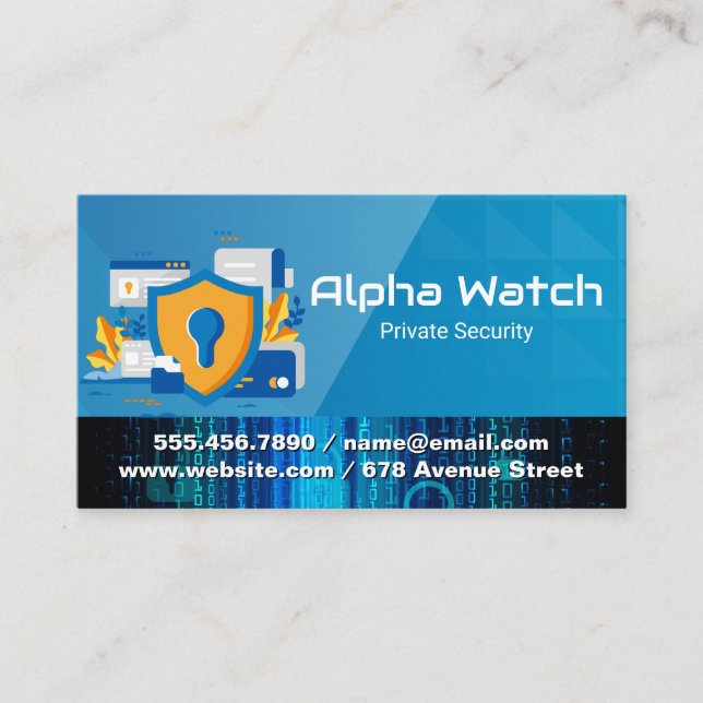 Tarjeta De Visita Equipo de seguridad | Cibercodificación | Tecnolog (Anverso)