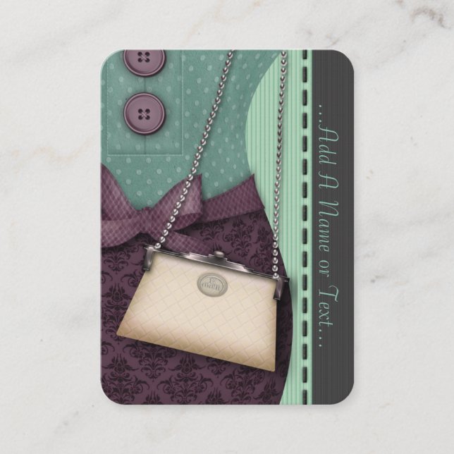 Tarjeta De Visita Equipo retro y bolso del boutique lindo (Anverso)