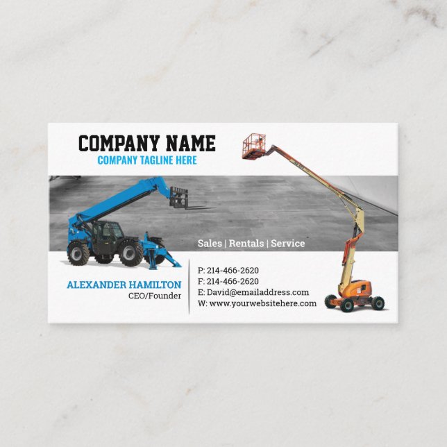 Tarjeta De Visita Equipo y servicios de construcción (Anverso)