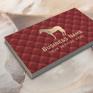 Tarjeta De Visita Equitación de caballo de lujo Rojo y Oro