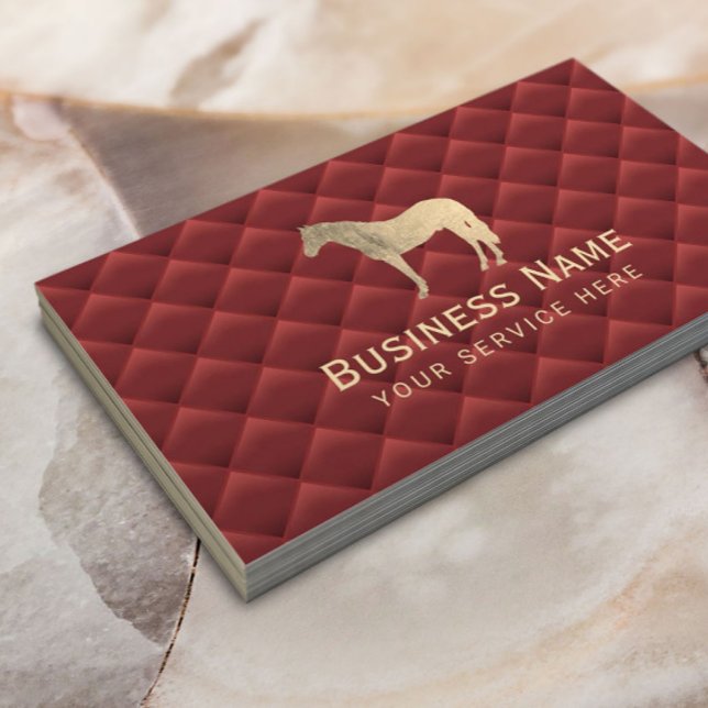 Tarjeta De Visita Equitación de caballo de lujo Rojo y Oro (Subido por el creador)