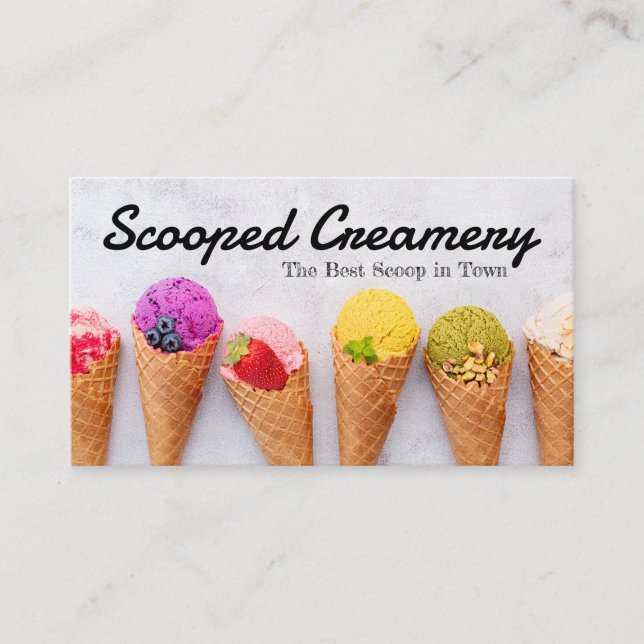Tarjeta De Visita Equitación de helado en un cono (Anverso)