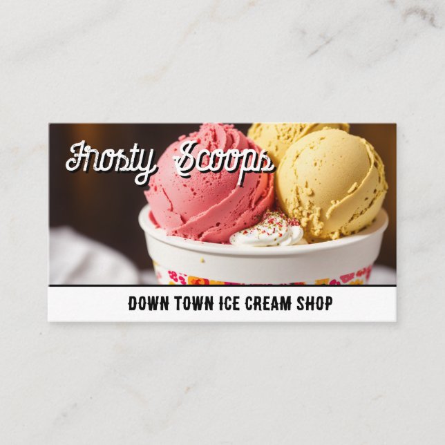 Tarjeta De Visita Equitación de helado en una copa (Anverso)