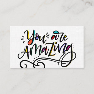 Tarjeta De Visita Eres asombroso, con letras a mano