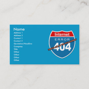 Tarjeta De Visita Error de Internet 404