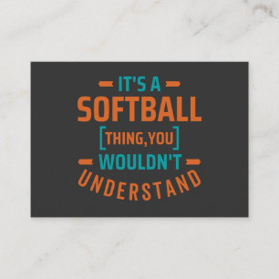 Tarjeta De Visita Es algo de Softball   Deportes