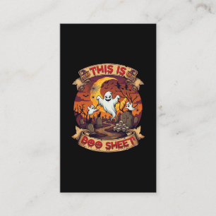 Tarjeta De Visita Es Boo Sheet Halloween Fantasma Cementerio Calabaz