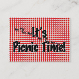 Tarjeta De Visita ¡Es hora de picnic! Ropa de tabla de verificación