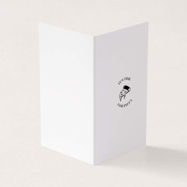 Tarjeta De Visita Es hora de pizza (Exterior)