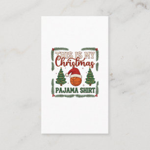 Tarjeta De Visita Es Navidad Pijama Baloncesto Santa Sombrero Árbole