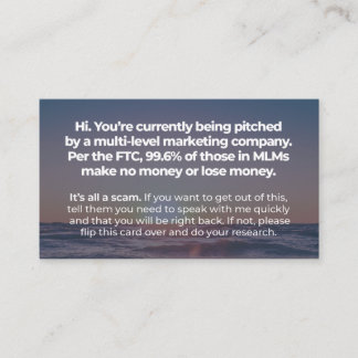 Tarjeta De Visita Es todo el un timo -