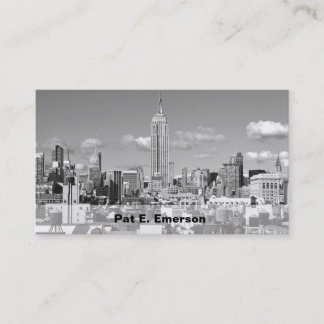 Tarjeta De Visita ESB NYC Skyline Puffy Nubes BW