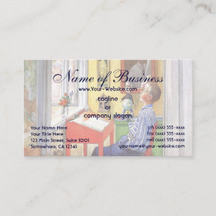 Tarjeta De Visita Esbjorn haciendo sus deberes de Carl Larsson