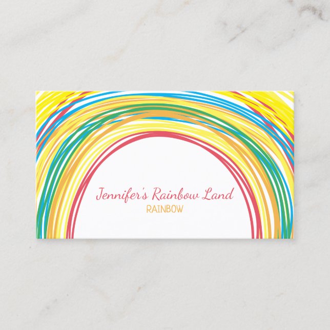 Tarjeta De Visita Esbozar niños dibujando arcoiris (Anverso)