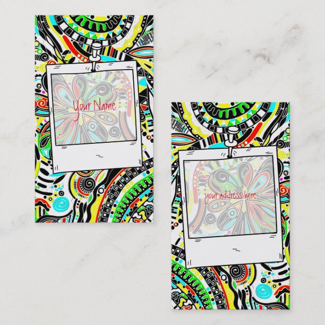 Tarjeta De Visita Esbozo de arte de fantasía - Flores abstractas 3 (Anverso / Reverso)