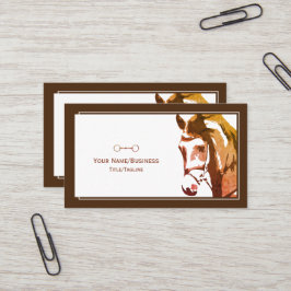 Tarjeta De Visita Esbozo de caballos y bocado de Snaffles en Brown