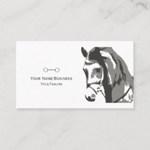 Tarjeta De Visita Esbozo de caballos y bocado de Snaffles en gris