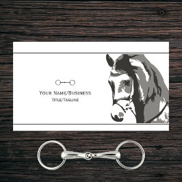 Tarjeta De Visita Esbozo de caballos y bocado de Snaffles en gris