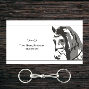 Tarjeta De Visita Esbozo de caballos y bocado de Snaffles en gris