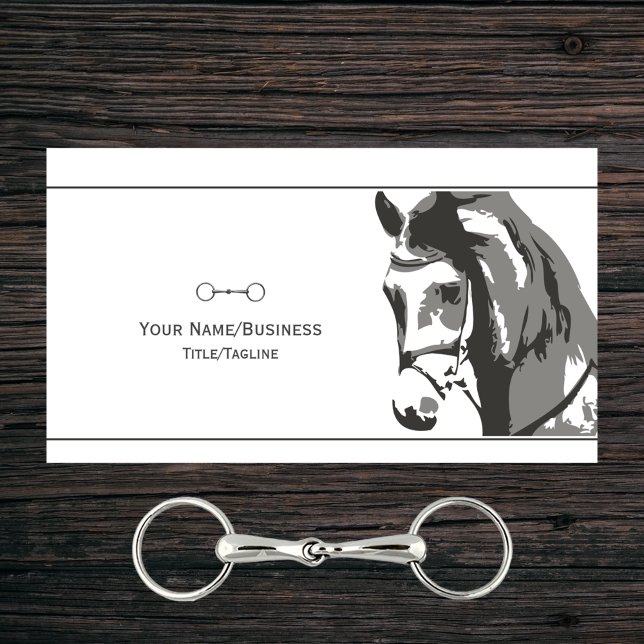 Tarjeta De Visita Esbozo de caballos y bocado de Snaffles en gris (Subido por el creador)