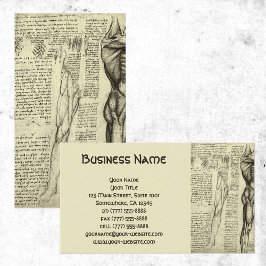 Tarjeta De Visita Esbozo masculino de anatomía muscular por Leonardo