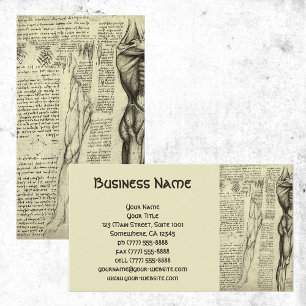 Tarjeta De Visita Esbozo masculino de anatomía muscular por Leonardo