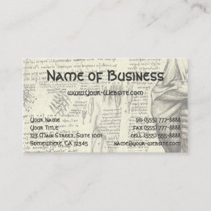 Tarjeta De Visita Esbozo masculino de anatomía muscular por Leonardo