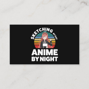 Tarjeta De Visita Esbozo por día Anime por noche Anime