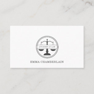 Tarjeta De Visita Escala de Justicia de Abogados Clásicos