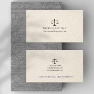 Tarjeta De Visita Escala de Justicia de Lino Beige Claro