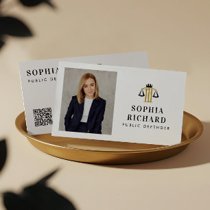 Tarjeta De Visita Escala de justicia elegante profesional Foto de bu