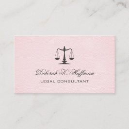 Tarjeta De Visita Escala de justicia legal femenina de cuero rosa