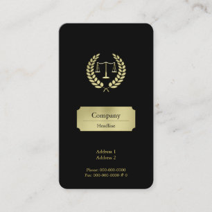 Tarjeta De Visita Escala de Justicia Oro