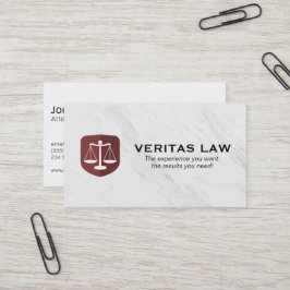 Tarjeta De Visita Escalas de justicia | Fondo de Marble | Legal
