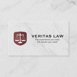 Tarjeta De Visita Escalas de justicia | Fondo de Marble | Legal