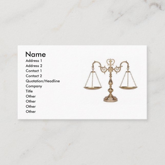 Tarjeta De Visita Escalas de justicia - Ornato (Anverso)